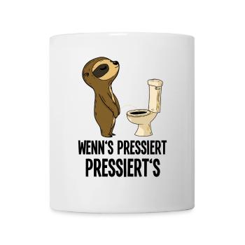 Le paresseux fait aux toilettes l’humour quand il est pressé - Mug blanc - blanc - Devant