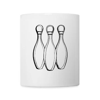 Dessin au trait de bowling - Mug blanc - blanc - Devant