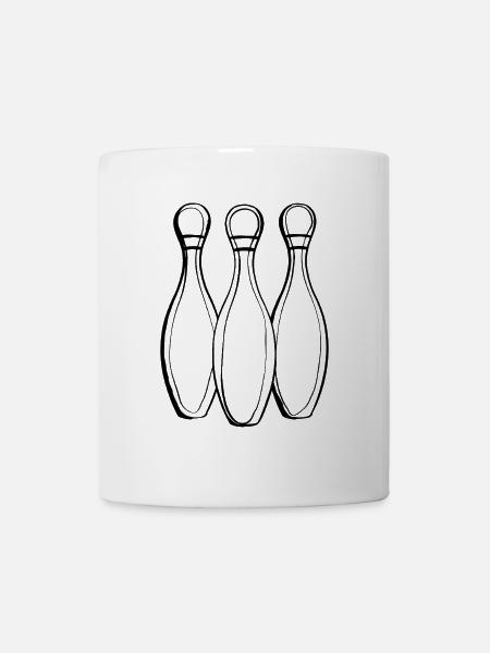 Bowling Line Art - Tasse - Weiß