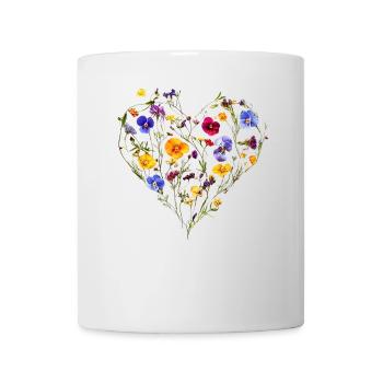 Heart of delicate blossoms - Spring-like - Mug - white - Front