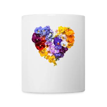 Heart of Pansies - Colorful Blossom Speech - Mug - white - Front