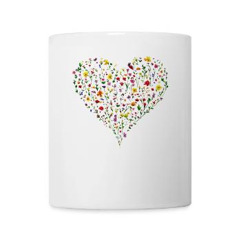 Heart of delicate blossoms Spring-like floral splendour - Mug - white - Front