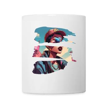 fille girlie sauvage punk freestyle amour peace style - Mug blanc - blanc - Devant