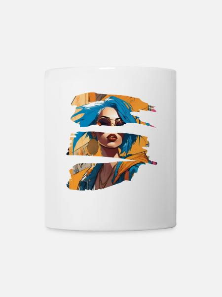 girl girlie wild punk freestyle love peace style - Tasse - Weiß