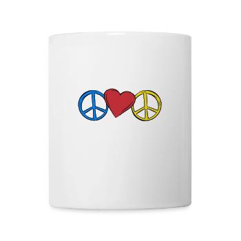 Paix Cœur Paix - Mug blanc - blanc - Devant