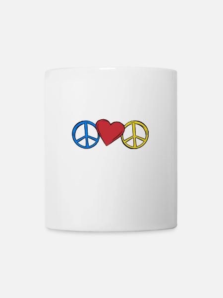 Peace Herz Frieden - Tasse - Weiß