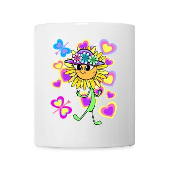 Tournesol Tournesol Coeur Coeurs Enfants Enfant - Mug blanc - blanc - Devant