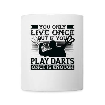 Dart Dartspieler Dartspiel Herren - Tasse - Weiß - Vorne