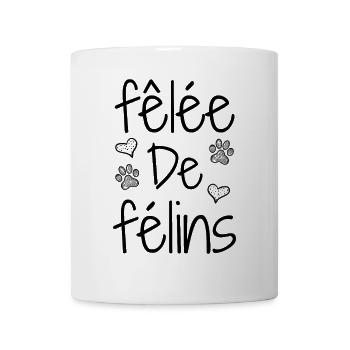 FÊLÉE DE FÉLINS ! (chat) - Jeux de mots - Francois - Mug blanc - blanc - Devant