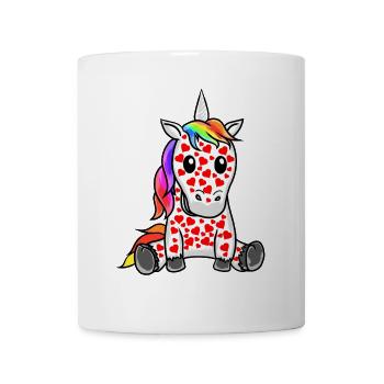 Unicorn Valentine Heart Hearts Unicorns - Mug - white - Front