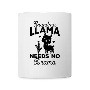 Grandma Llama Needs No Drama - Llama Grandma - Tasse - Weiß - Vorne