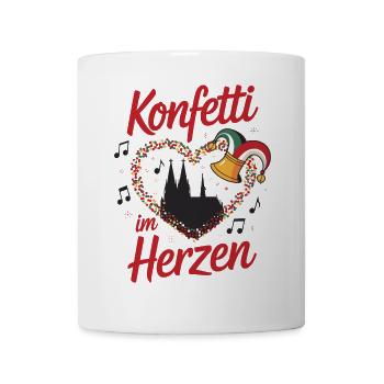 Köln Konfetti Im Herzen Karneval Herz Kölner Köln - Tasse - Weiß - Vorne