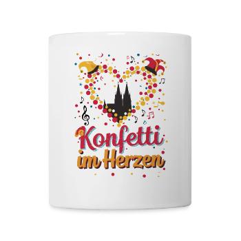 Köln Konfetti Im Herzen Karneval Herz Kölner Köln - Tasse - Weiß - Vorne