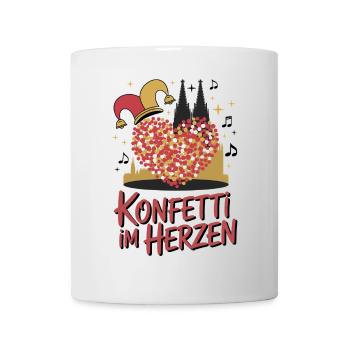Köln Konfetti Im Herzen Karneval Herz Kölner Köln - Tasse - Weiß - Vorne