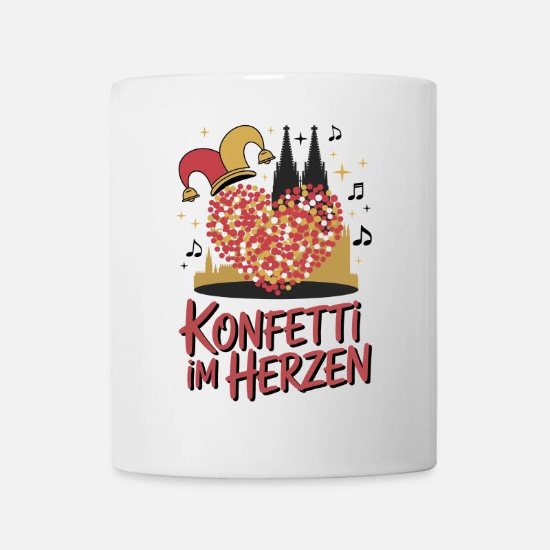 Köln Konfetti Im Herzen Karneval Herz Kölner Köln - Tasse - Weiß