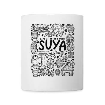 Life is Better with Suya – Afrikanischer Genuss - Tasse - Weiß - Vorne