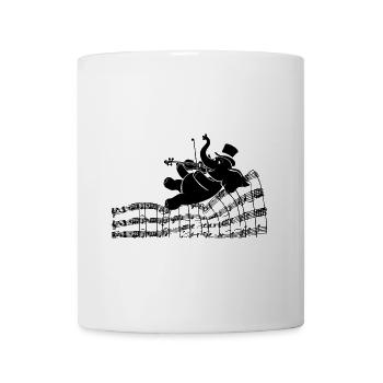 Elephant playing violin on sheet of music - Mug - white - Front