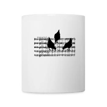 Musical chickens on sheet music - Mug - white - Front