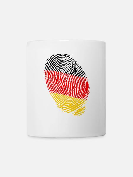 Fingerabdrücke der deutschen Flagge - Tasse - Weiß