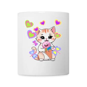 Enfant Enfants Tout-petits Bébé Chat Chats Glace - Mug blanc - blanc - Devant