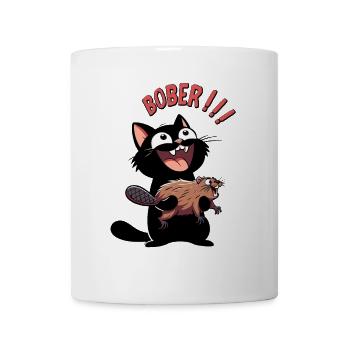 Hyper cat calls "Bober!!" – Animal freak out - Mug - white - Front