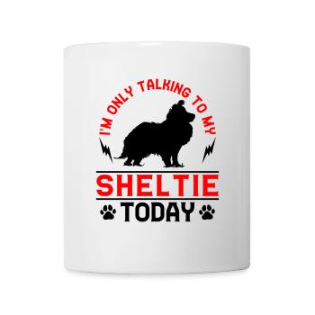 Chien de berger Shetland Discours britannique uniquement avec Sheltie - Mug blanc - blanc - Devant