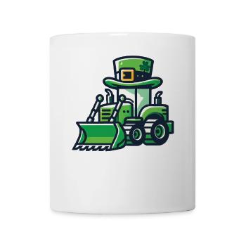 Véhicules de construction avec chapeau de la Saint-Patrick - Mug blanc - blanc - Devant