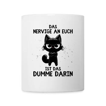 Wütende schwarze Katze – Sag’s ohne Worte - Tasse - Weiß - Vorne