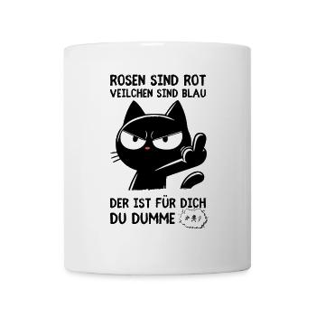 Mittelfinger-Katze – Mehr muss man nicht sagen - Tasse - Weiß - Vorne
