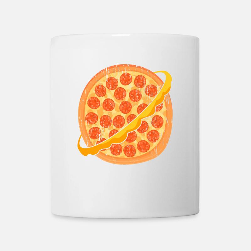 Drôle d’amoureux des planètes de l’espace, pizzaiolo - Mug blanc - blanc