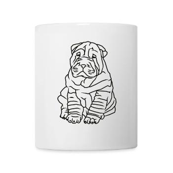 Niedlicher Mops Hund - Tasse - Weiß - Vorne