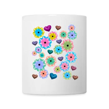 Spring Beginning Spring Flowers Flower Heart Hearts - Mug - white - Front
