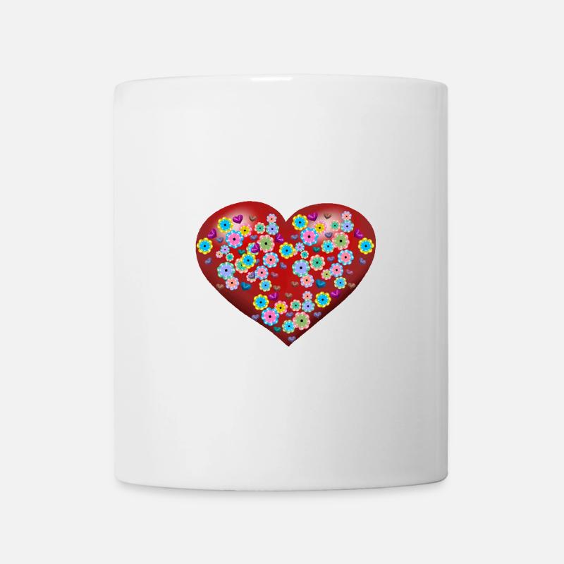 Muttertag Herz Herzen Blumen Geburtstag Valentin - Tasse - Weiß