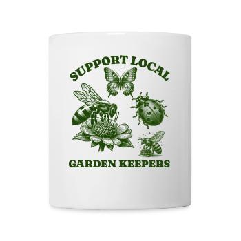 Amoureux des papillons d’abeille - Soutenir Jardin local - Mug blanc - blanc - Devant