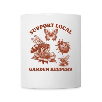 Amoureux des papillons d’abeille - Soutenir Jardin local - Mug blanc - blanc - Devant
