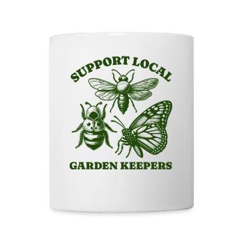 Amoureux des papillons d’abeille - Soutenir Jardin local - Mug blanc - blanc - Devant
