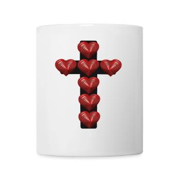Cross Jesus Heart Hearts Crosses Crucifix - Mug - white - Front