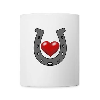 Fer à cheval Coeur Cavalier Cavalier Chevaux Cheval - Mug blanc - blanc - Devant