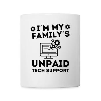 Unbezahlte Technikhilfe Familie Technik - Tasse - Weiß - Vorne