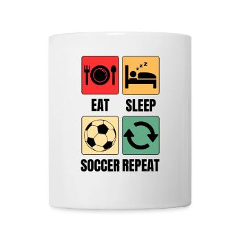Manger dormir Soccer répéter le dicton de football - Mug blanc - blanc - Devant