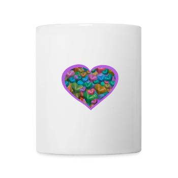 Herz Herzen bunt Valentinstag Muttertag - Tasse - Weiß - Vorne