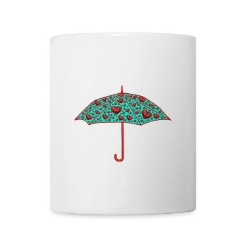 Umbrella Heart Hearts Valentine Love - Mug - white - Front