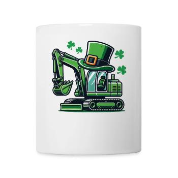 Bagger Mit Hut St. Patrick's Day Design - Tasse - Weiß - Vorne