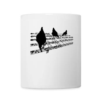 Chickens on staves Sheet music - Mug - white - Front