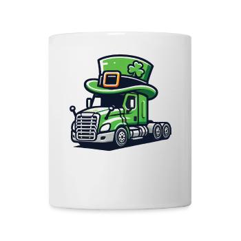 Camion de la Saint-Patrick avec cylindre - Mug blanc - blanc - Devant