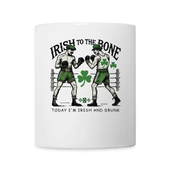 St. Patrick's Day Irish To The Bone Boxing - Mug - white - Front
