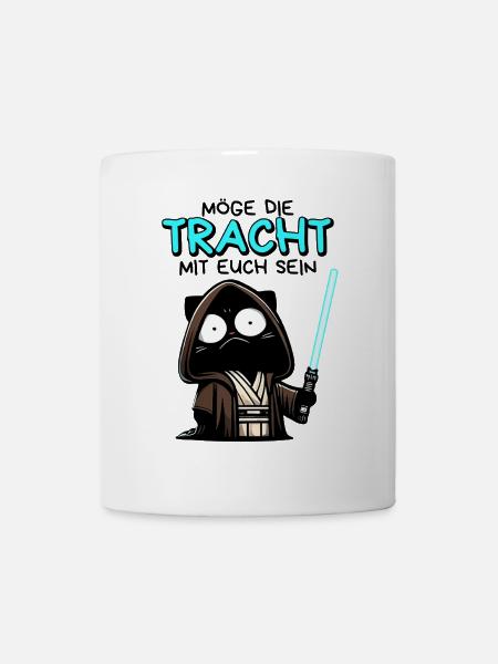 Möge die Tracht mit euch sein – Nerdkatze - Tasse - Weiß