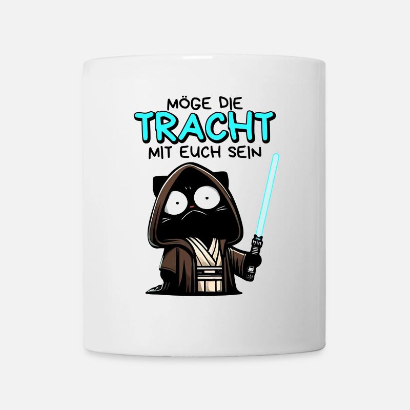 Möge die Tracht mit euch sein – Nerdkatze - Tasse - Weiß