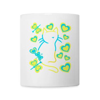Retro Cat Cats Vintage 80s 90s Kids - Mug - white - Front