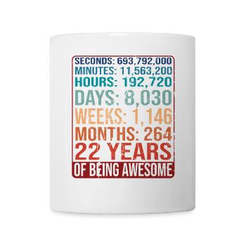 22 years old! Birthday Gift 22nd Birthday - Mug - white - Front